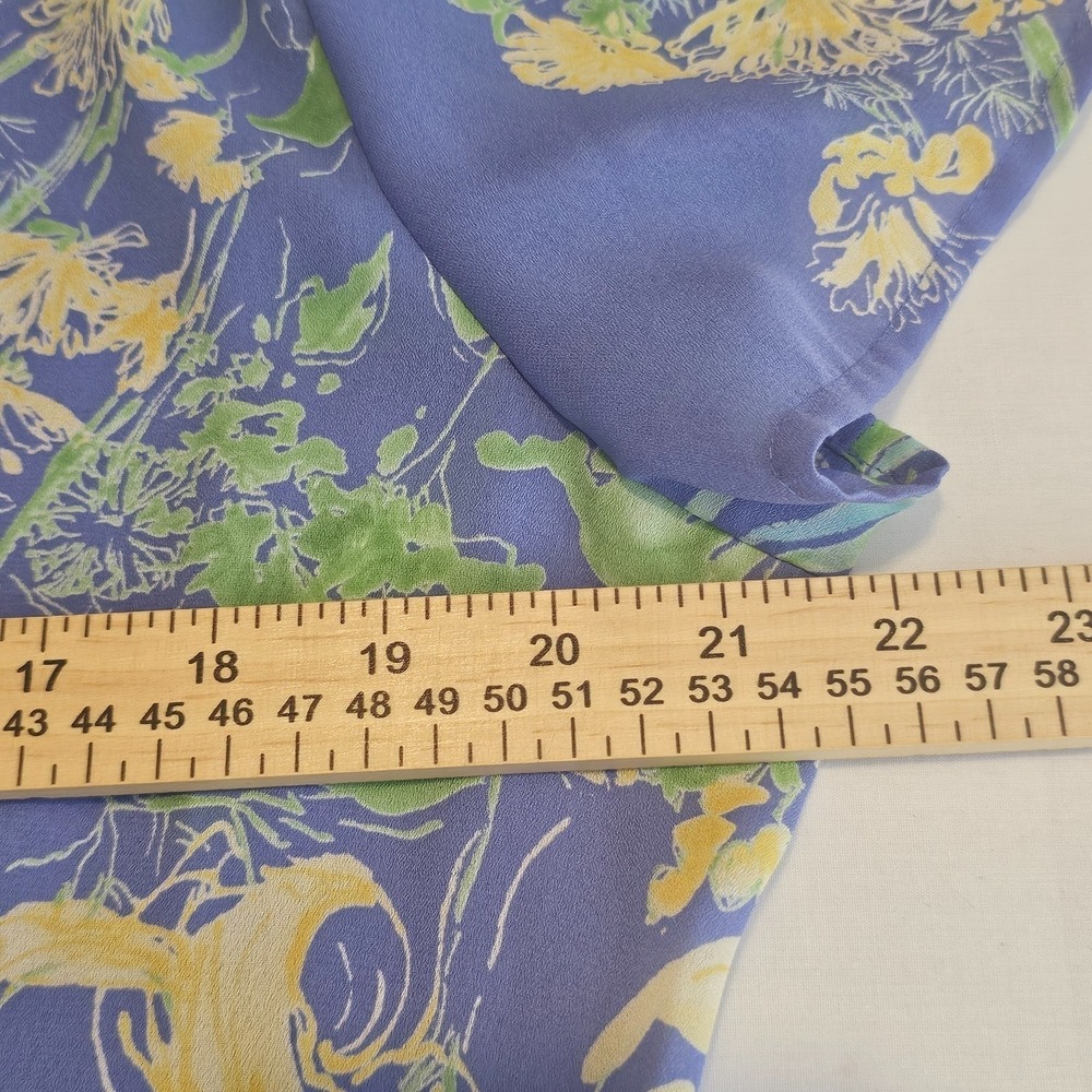 Emma James Liz Clairborne 3PC Skirt Set 14 Blue Floral Chiffon Blouse Tank L - Picture 10 of 16